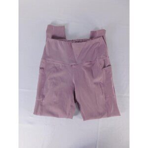 Athletic Leggings Womens Small Pink High Rise Ankle Stretch Pockets Yoga Gym